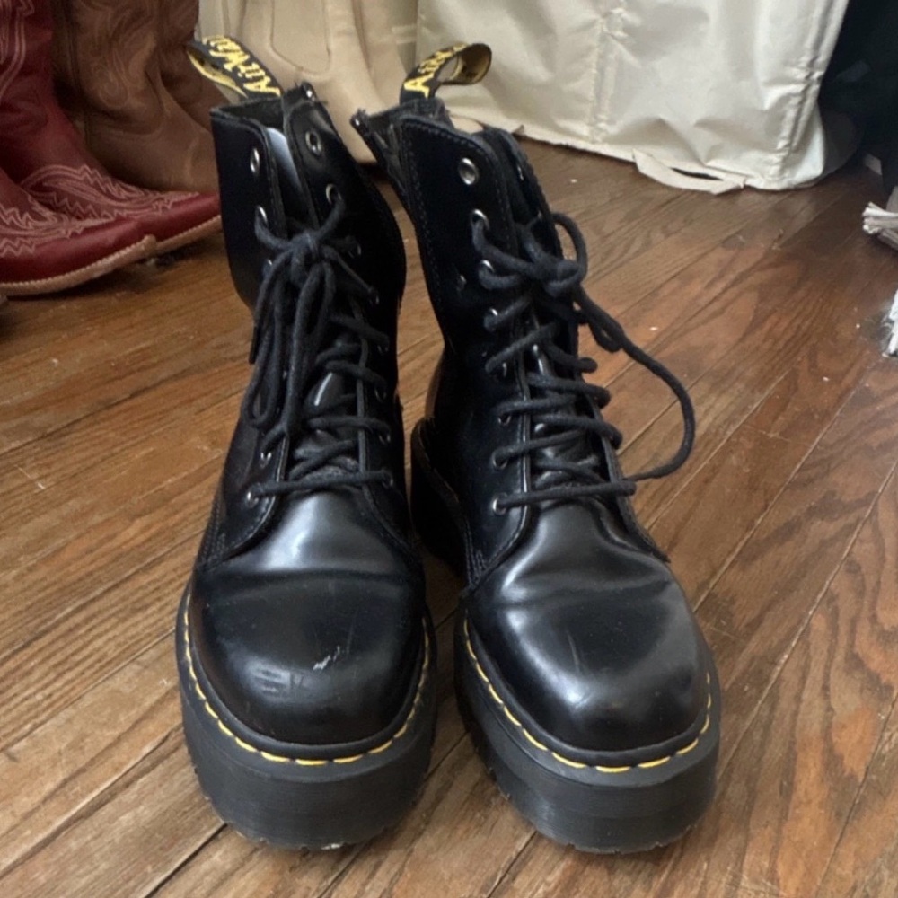 Dr. Martens Black Leather Platform Boots